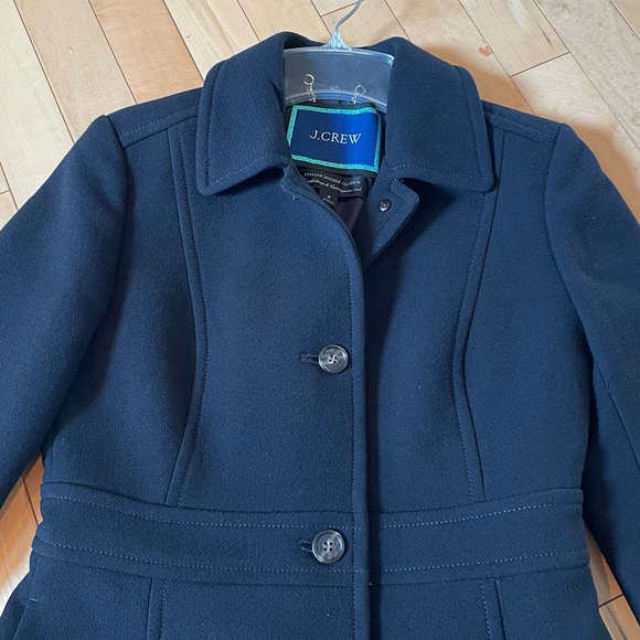 J. Crew Classic Lady Day Navy Blue Wool Blend Mid-Weight Coat Classic Old Money - Picture 2 of 15